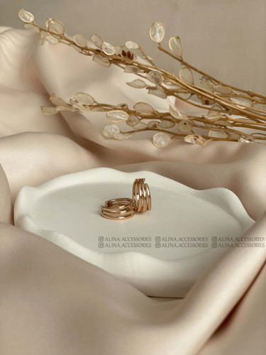 گوشواره حلقه سه لاینی