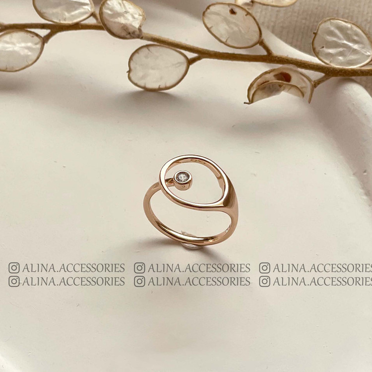 انگشتر دایره تک نگین ژوپینگ