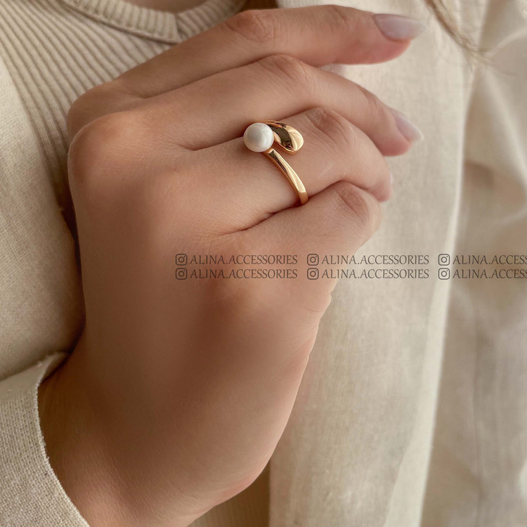 انگشتر ماری تک مروارید ژوپینگ 1