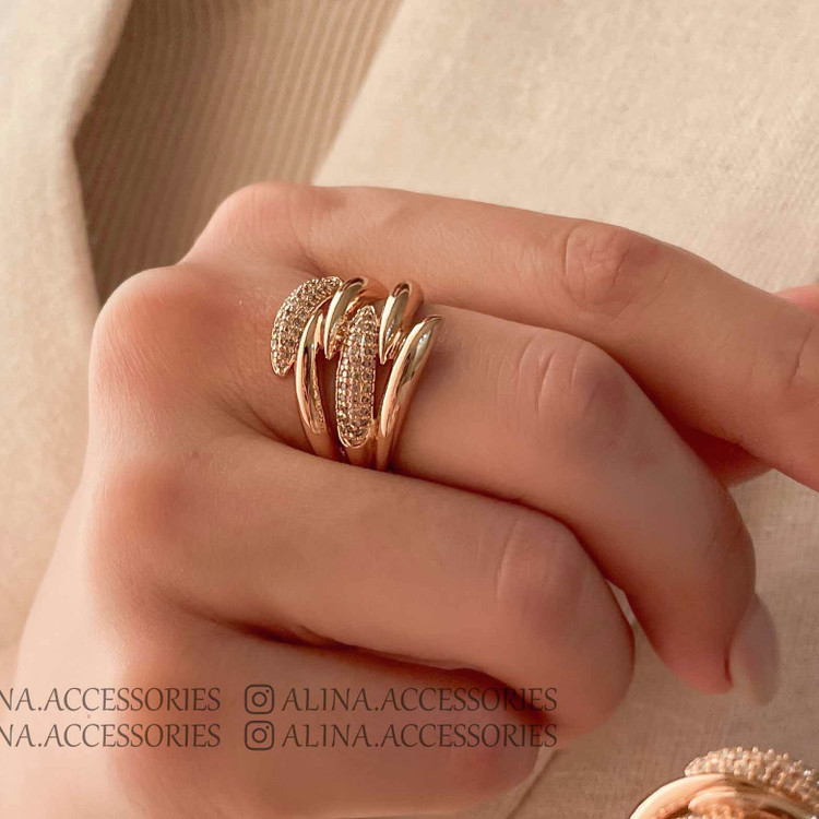 انگشتر فست فشن نگین دار۶ لاینی 3