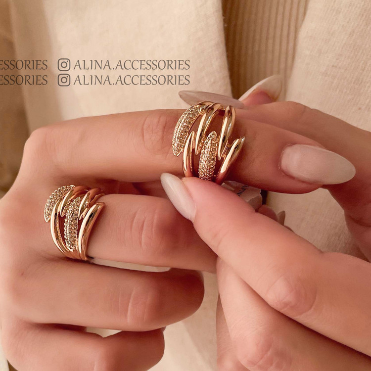 انگشتر فست فشن نگین دار۶ لاینی 1