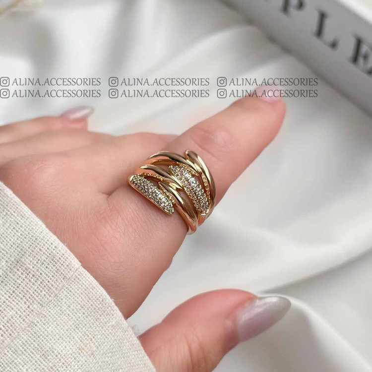 انگشتر فست فشن نگین دار۶ لاینی 2