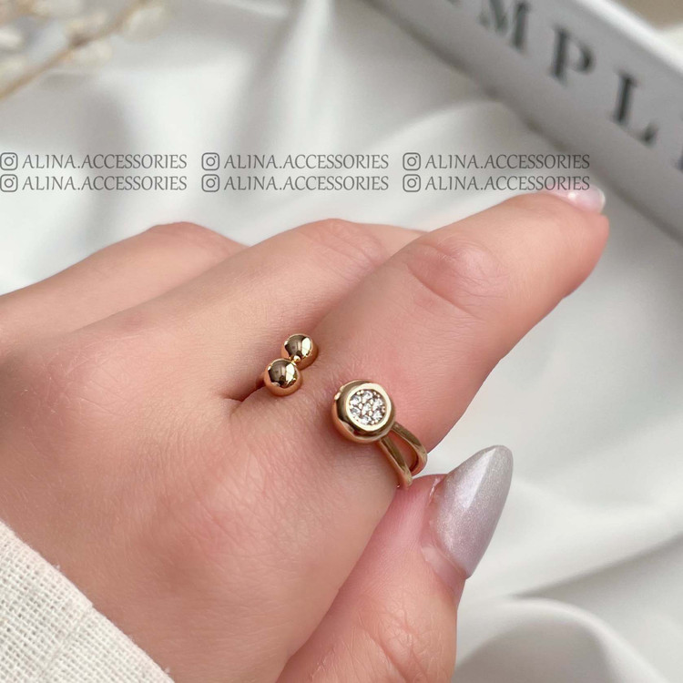 انگشتر دوگوی نگین دار ژوپینگ