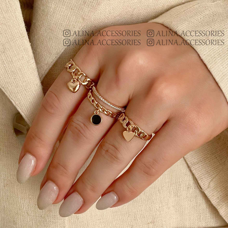 انگشتر دولاین کارتیه آویز مشکی ژوپینگ 1