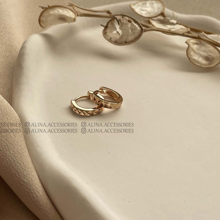 گوشواره گرد تراشدار کوچک ژوپینگ