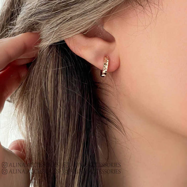 گوشواره گرد تراشدار کوچک ژوپینگ 1