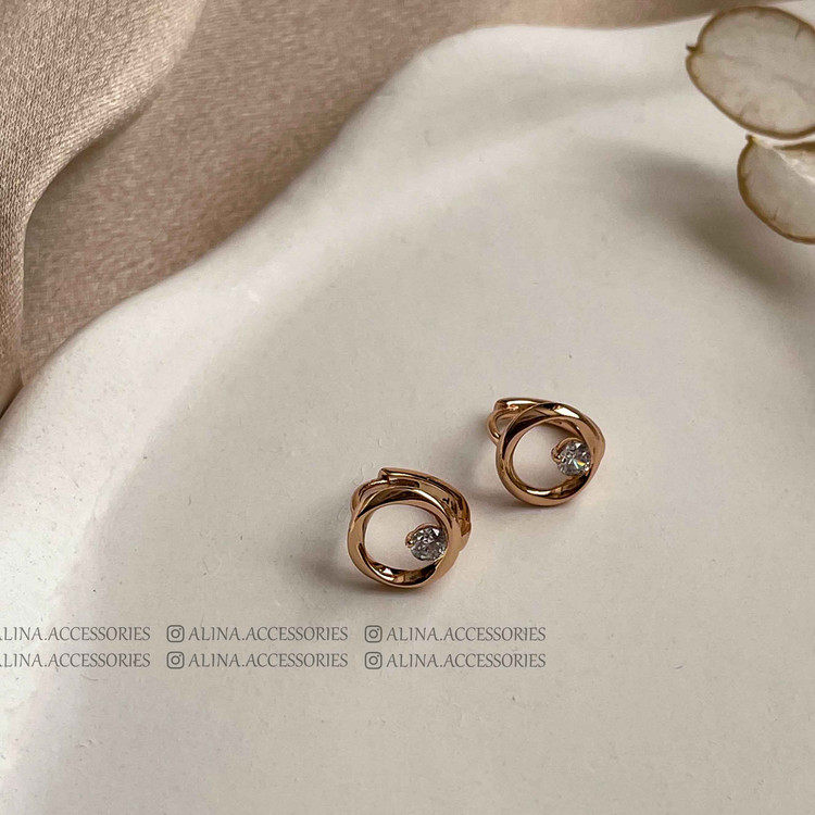 گوشواره تک نگین ریز ژوپینگ 1