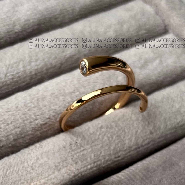 انگشتر مارپیچ تک نگین ژوپینگ