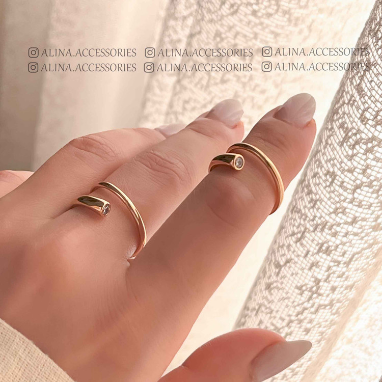 انگشتر مارپیچ تک نگین ژوپینگ 1