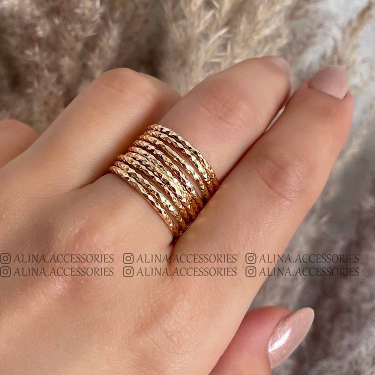 انگشتر چندلاینی تراشدار 1