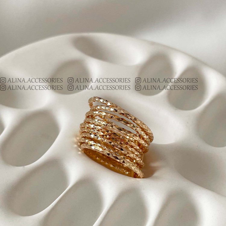 انگشتر چندلاینی تراشدار