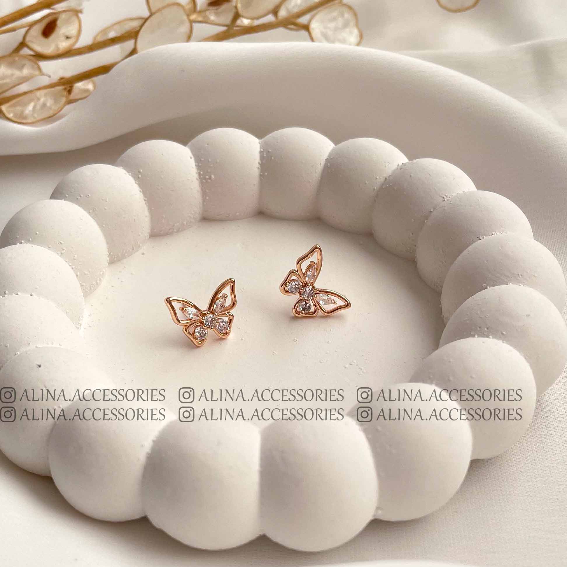 گوشواره میخی پروانه ژوپینگ