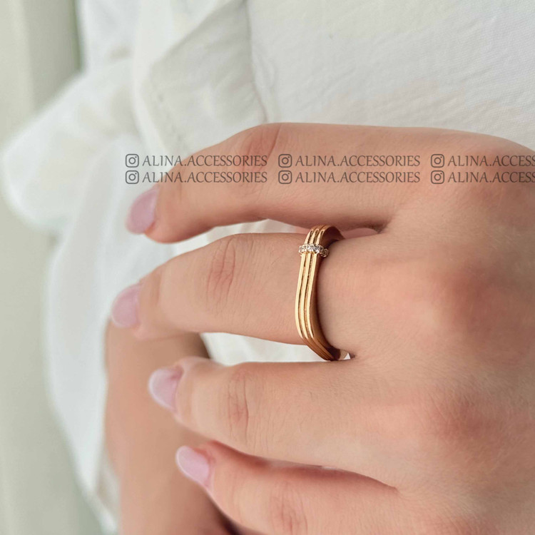 انگشتر مربع نگین دار ژوپینگ