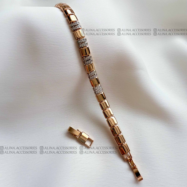 دستبند پوست ماری نیمه نگین ژوپینگ