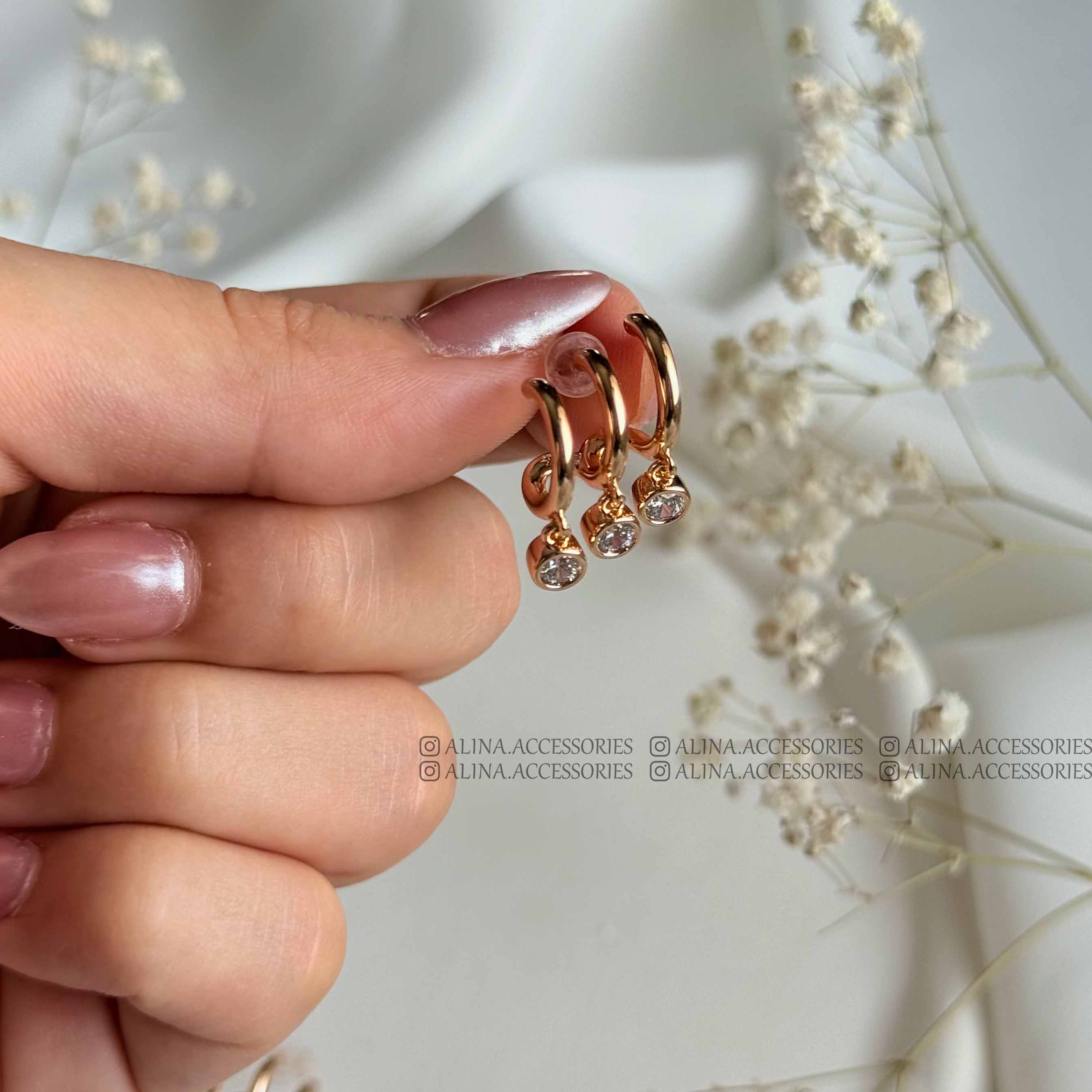 گوشواره نگین آویزی ژوپینگ