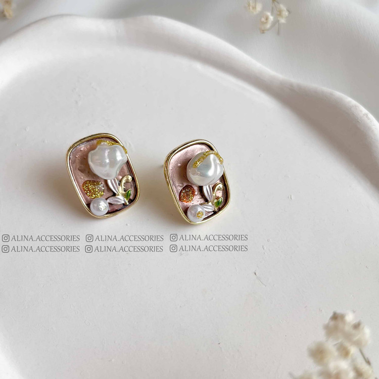 گوشواره رزینی و میناکاری2