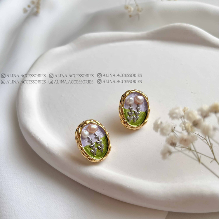 گوشواره رزینی و میناکاری1