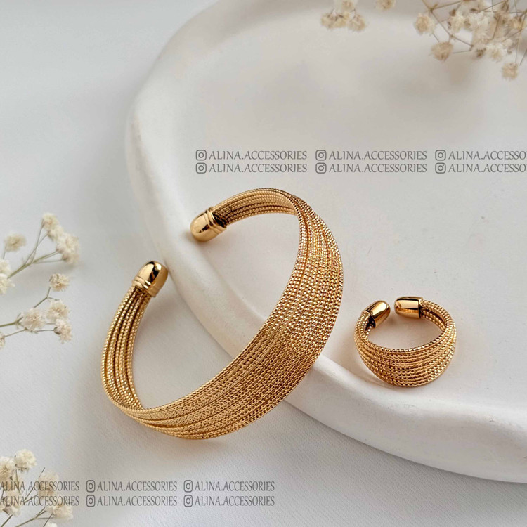 ست بنگل و انگشتر چند لاینی فشن