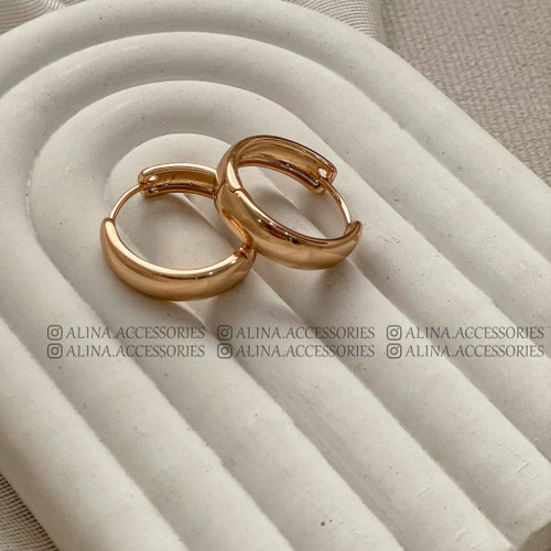 گوشواره حلقه آینه ای ساده ژوپینگ