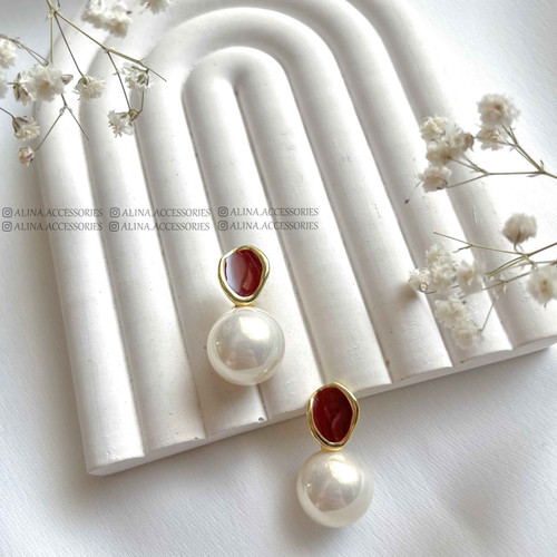 گوشواره چری آویز مرواریدی