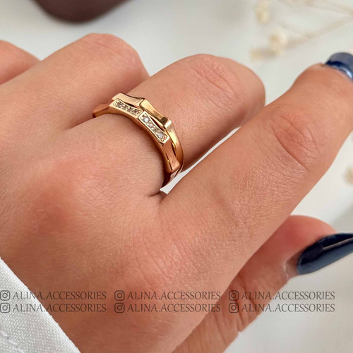 انگشتر چند ضلعی نگین دار ژوپینگ