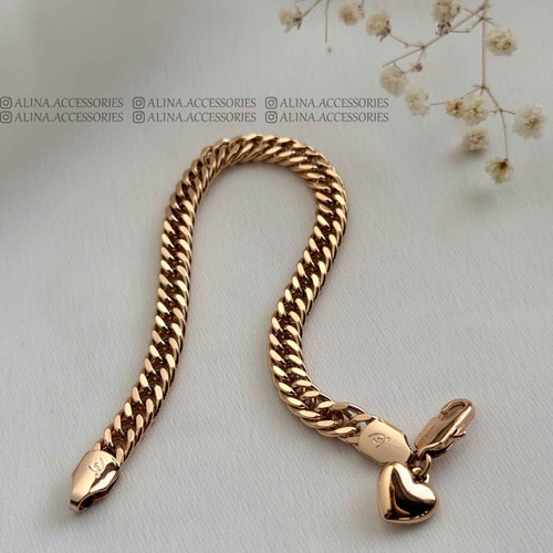 دستبند کارتیه آویز قلبی ۶ میل