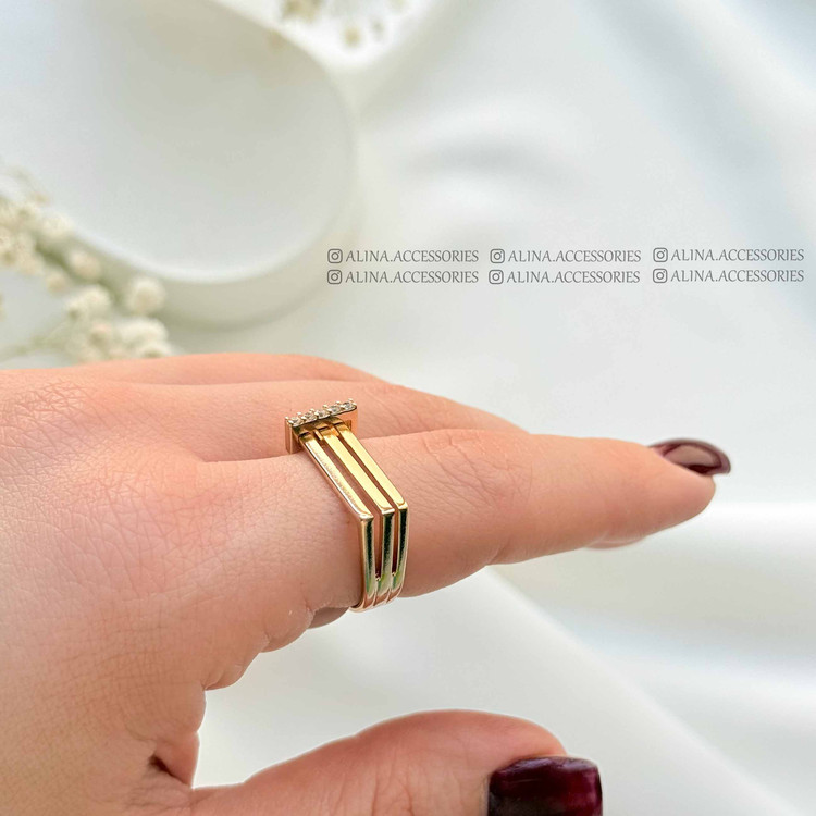 انگشتر مربعی نگین متحرک ژوپینگ