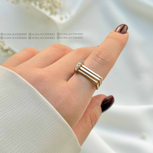 انگشتر مربعی نگین متحرک ژوپینگ1