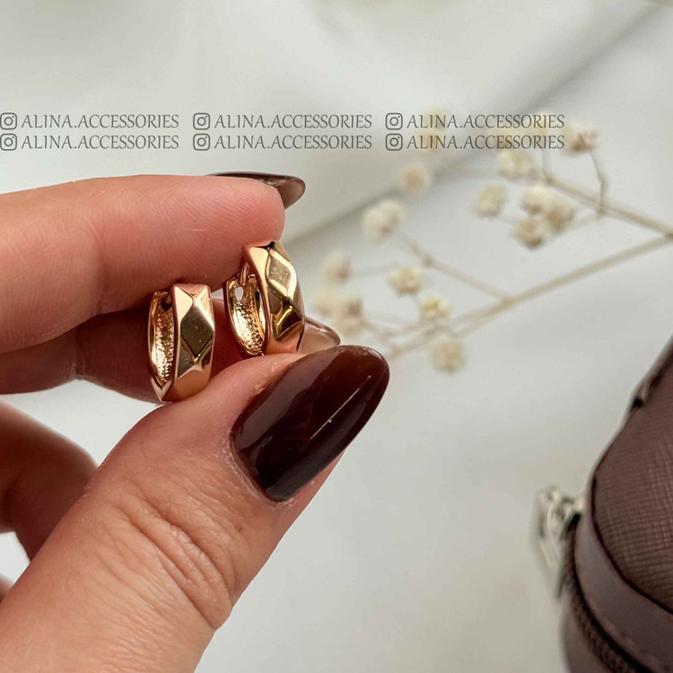 گوشواره حلقه ای چند وجهی کوچک ژوپینگ