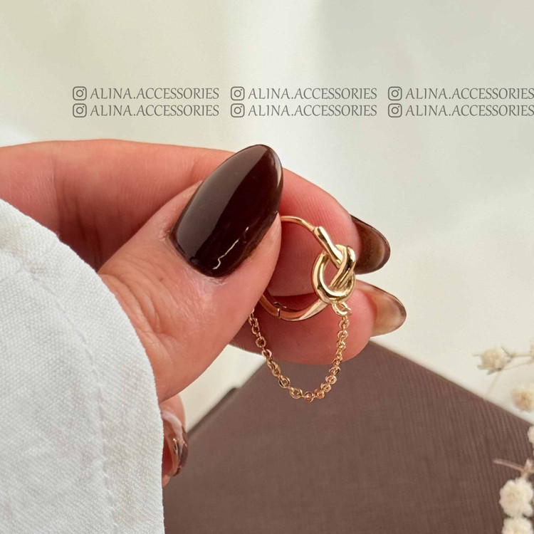 گوشواره گرهی آویز دار ژوپینگ