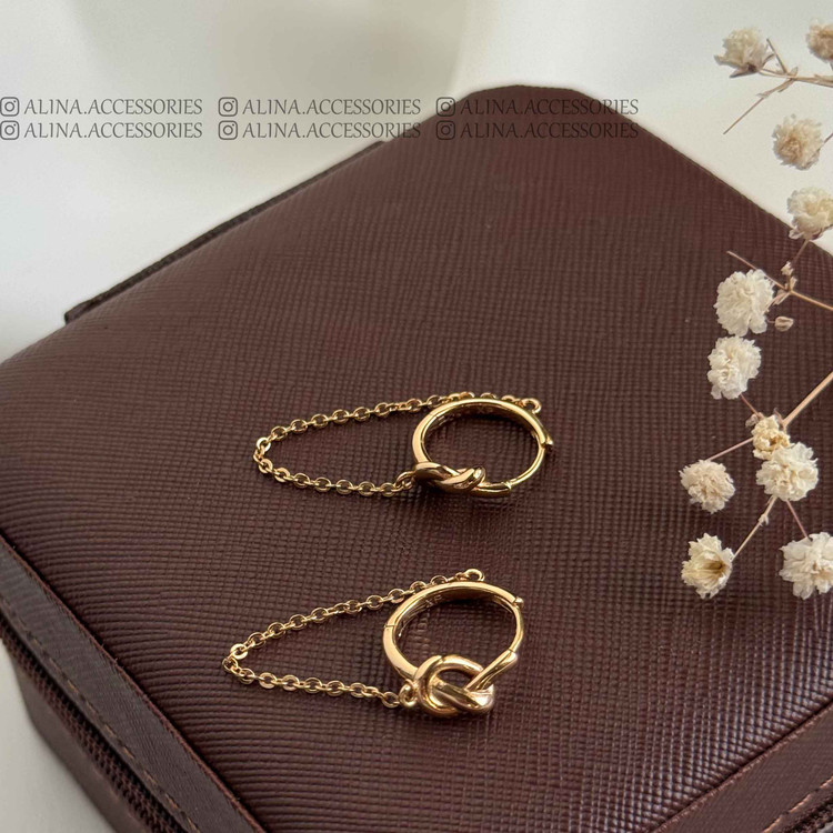 گوشواره گرهی آویز دار ژوپینگ