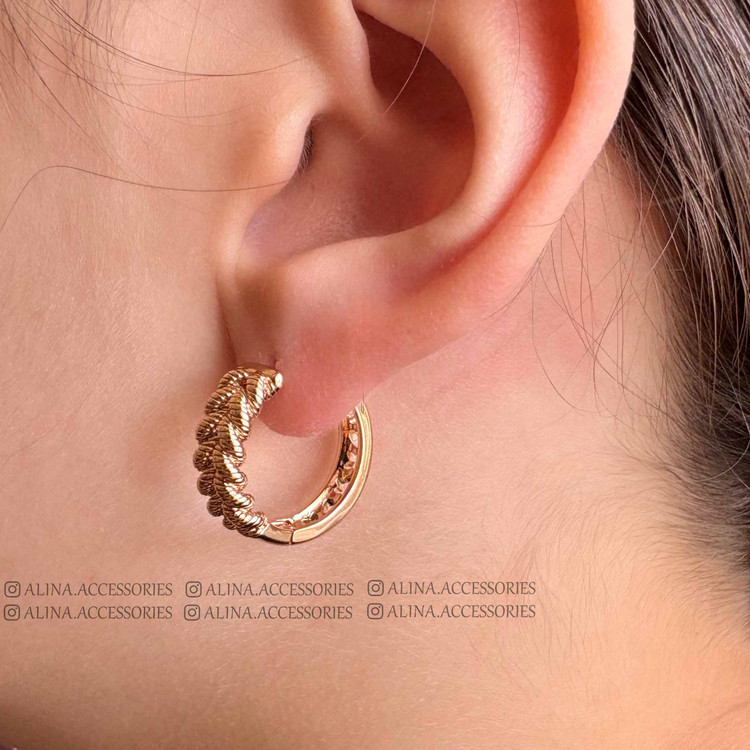 گوشواره حلقه ای بافت ژوپینگ
