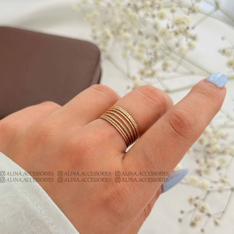 انگشتر حلقه ای ۷ لاینی ژوپینگ