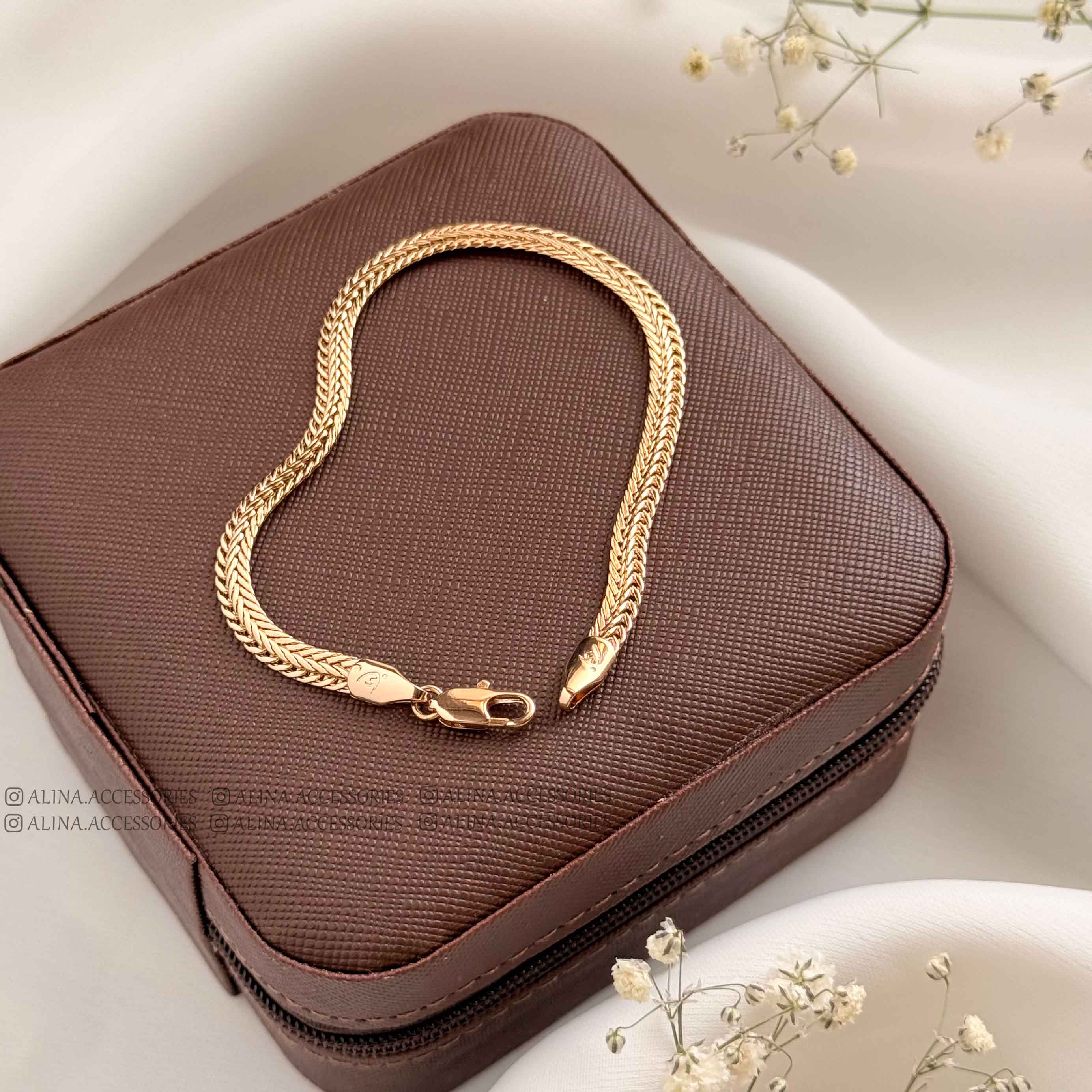 دستبند کارتیه ظریف تخت ۳ میل ژوپینگ