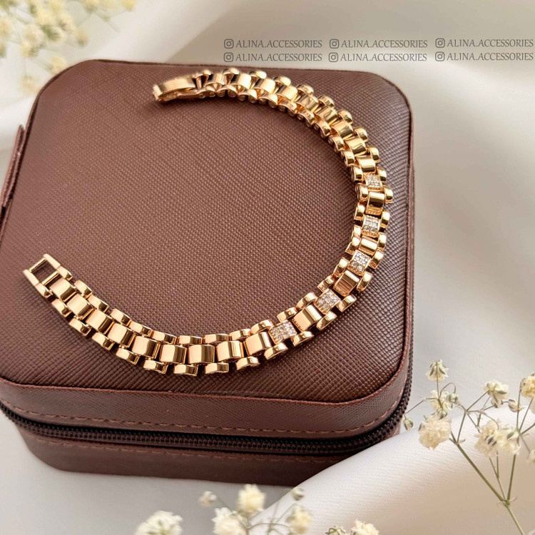 دستبند رولکس نگین دار ژوپینگ