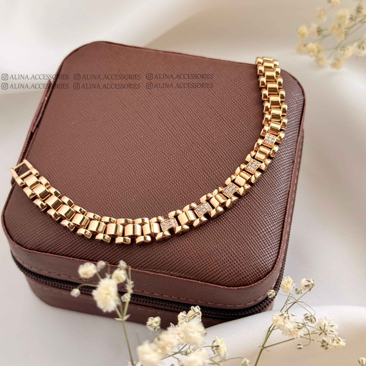 دستبند رولکس نگین دار ژوپینگ