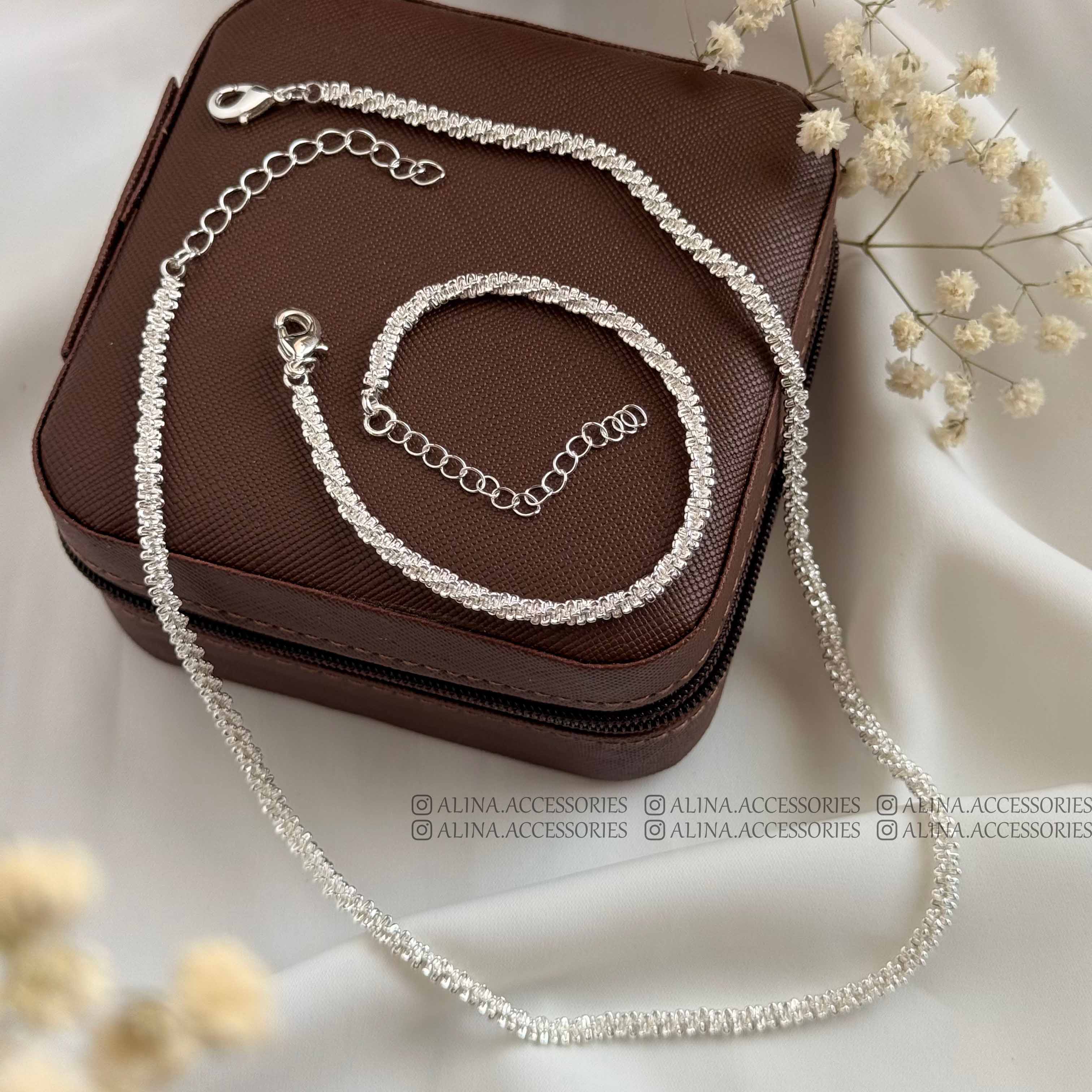 گردنبند خاویاری- آبکاری نقره