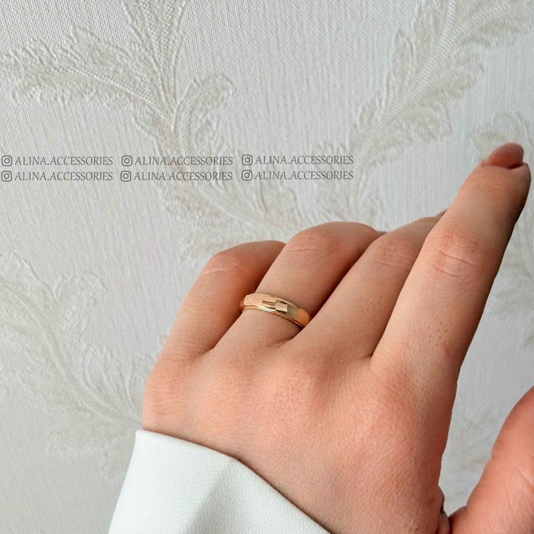 انگشتر حلقه تراشدار طرح لوزی ژوپینگ